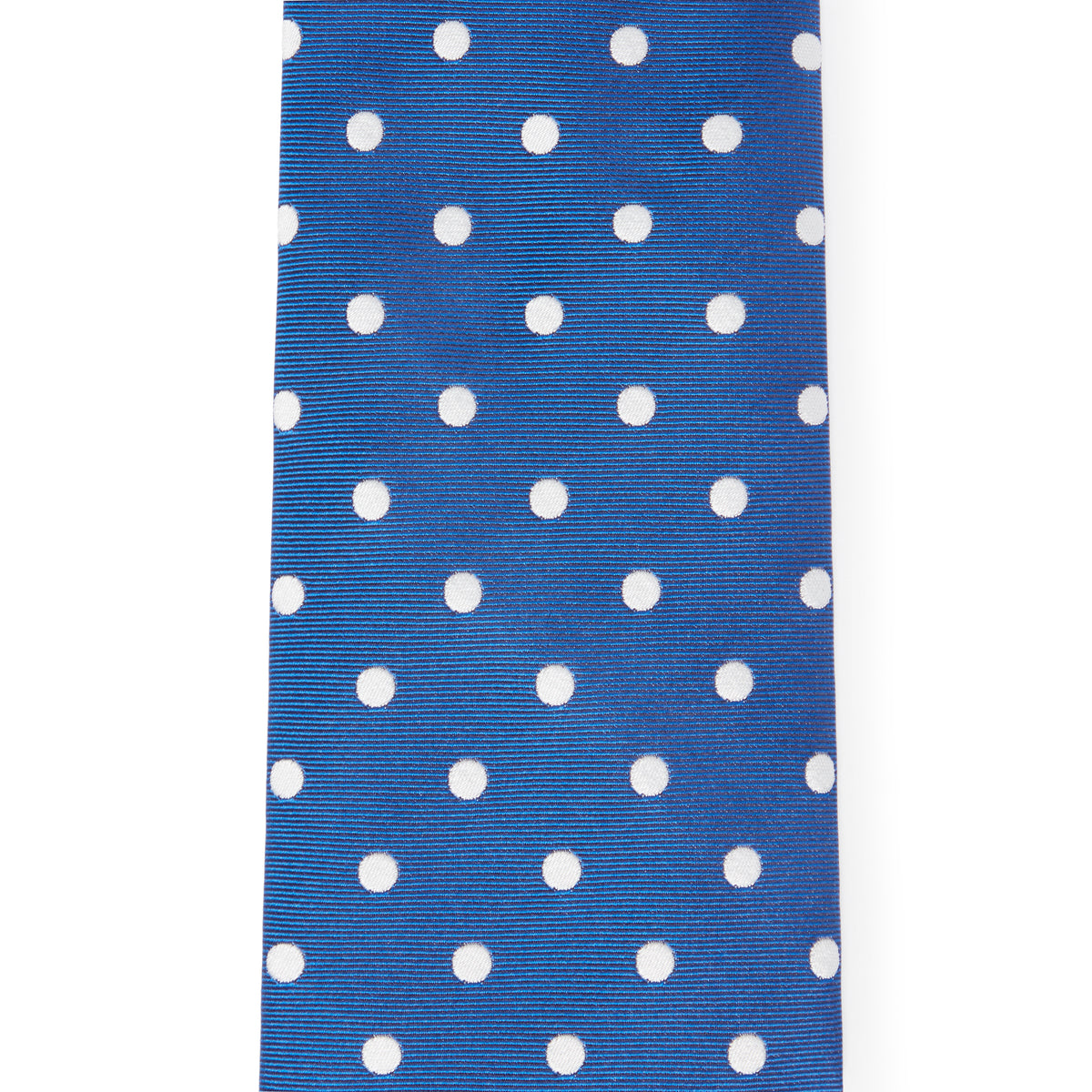 Blue & White Polka Dot Silk Woven Tie