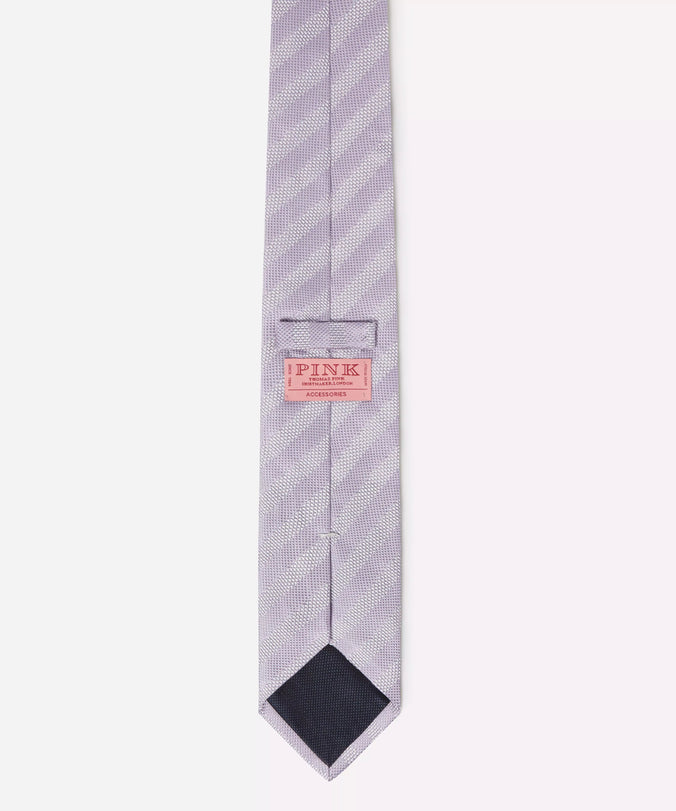 Lilac Purple Tonal Striped Silk Tie