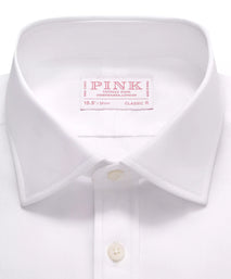 White Classic Fit Double Cuff Ramses Poplin Formal Shirt