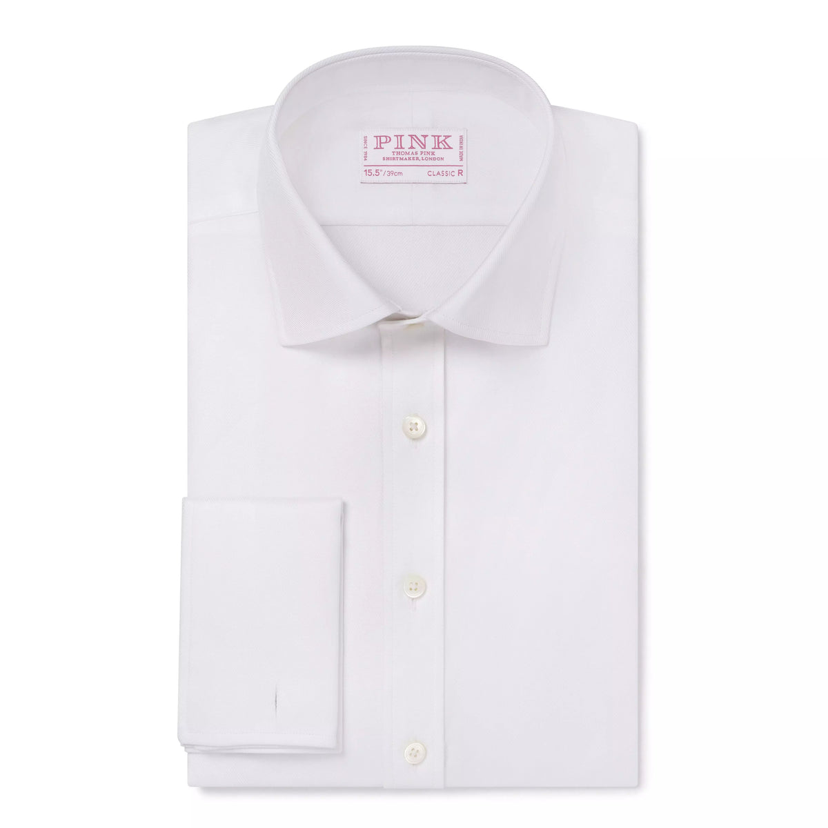 White Classic Fit Double Cuff Royal Twill Formal Shirt