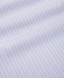 Blue & White Slim Fit Supraluxe Multi Stripe Formal Shirt