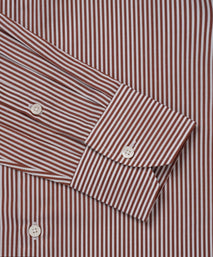 Brown & White Tailored Fit Capri Stripe Shirt Formal Shirt