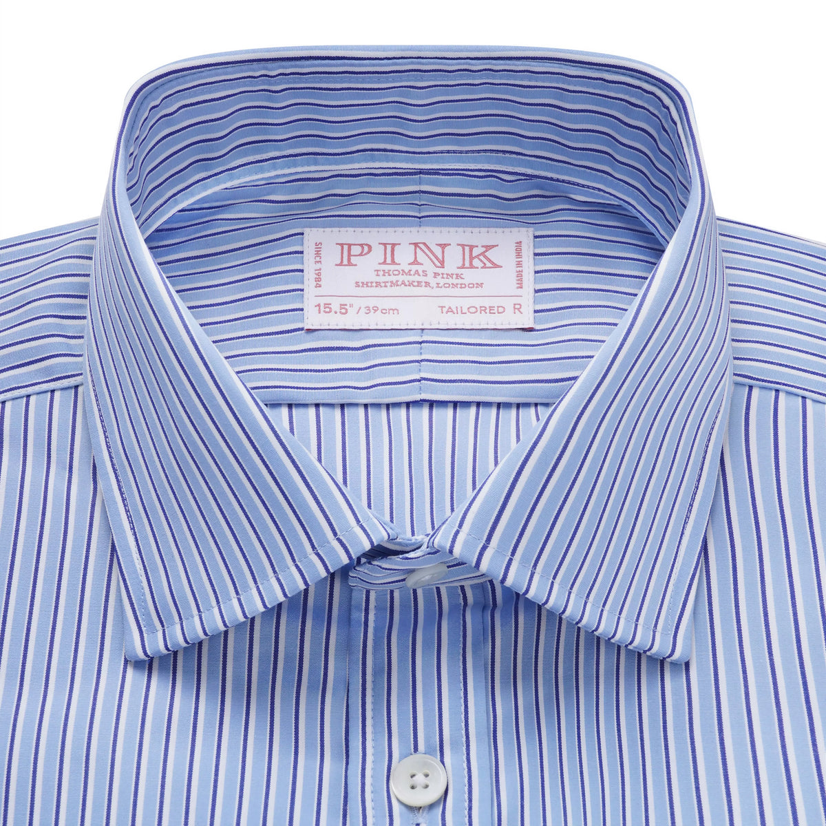 Blue & Navy Tailored Fit Journey Regent Stripe Formal Shirt