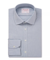Pale Blue Tailored Fit Chambray Formal Shirt