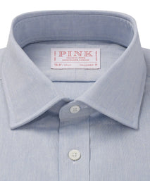 Pale Blue Tailored Fit Chambray Formal Shirt
