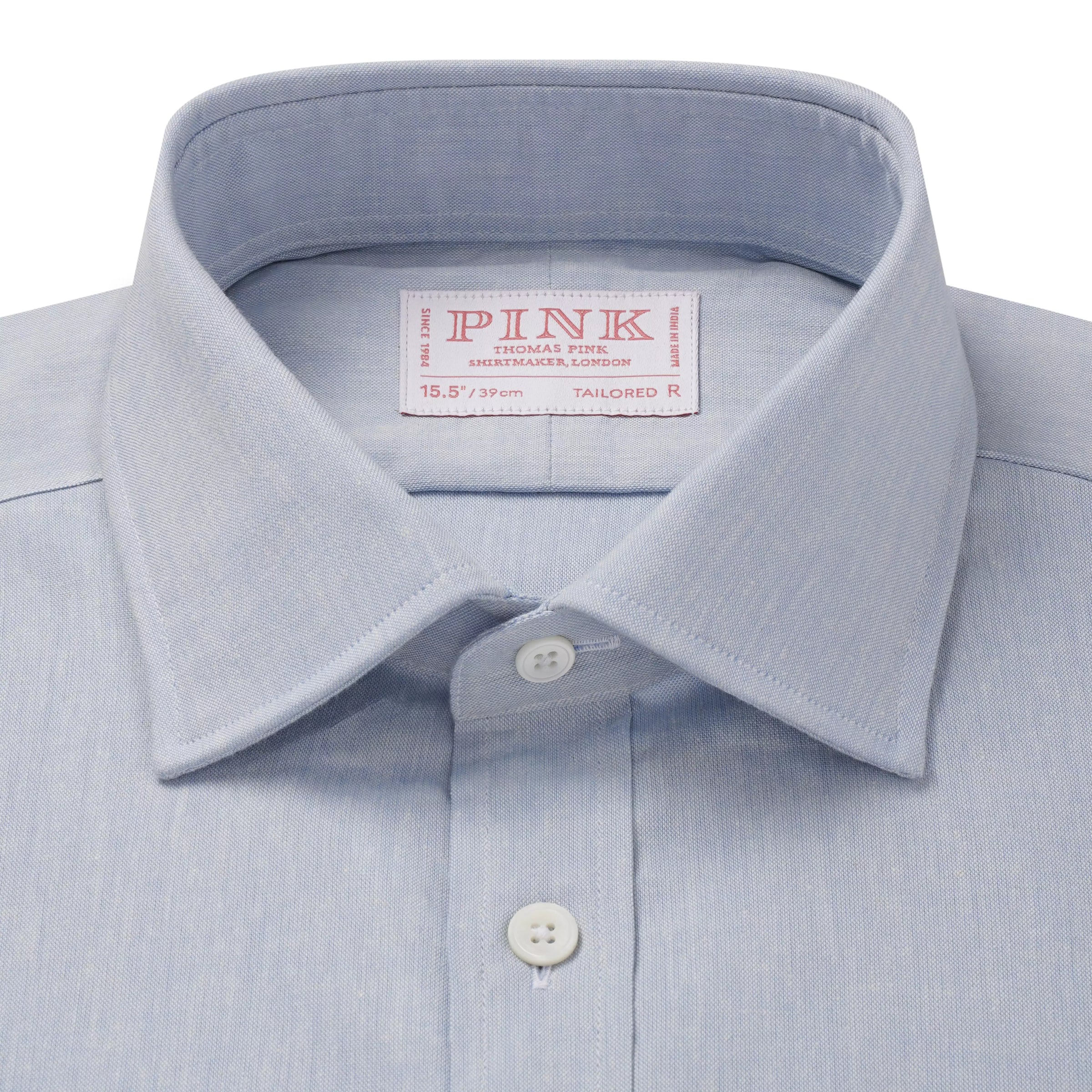 Pale Blue Tailored Fit Chambray Formal Shirt