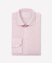 Pale Pink Tailored Fit Essential Linen Formal Shirt