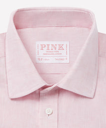 Pale Pink Tailored Fit Essential Linen Formal Shirt