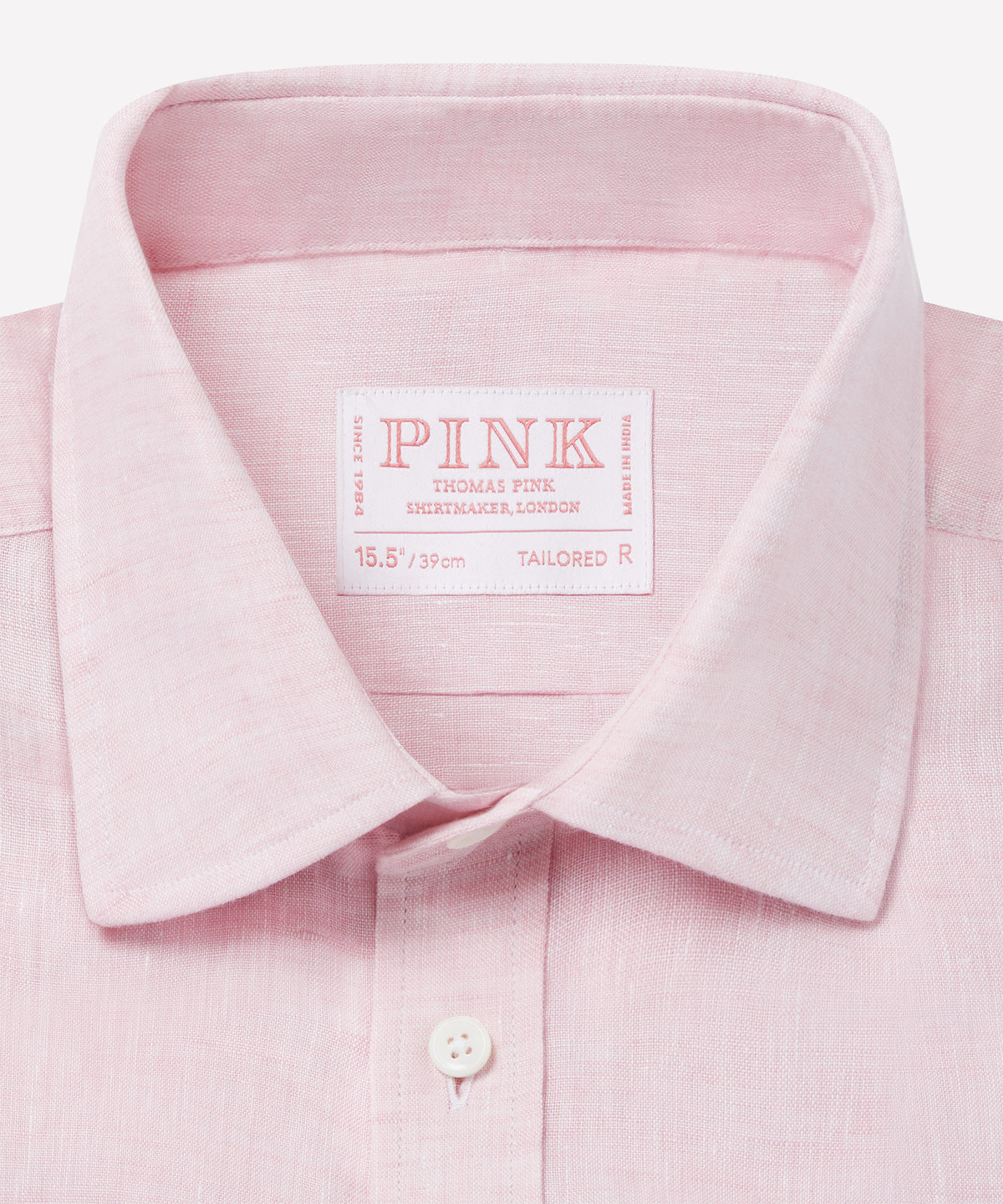 Pale Pink Tailored Fit Essential Linen Formal Shirt