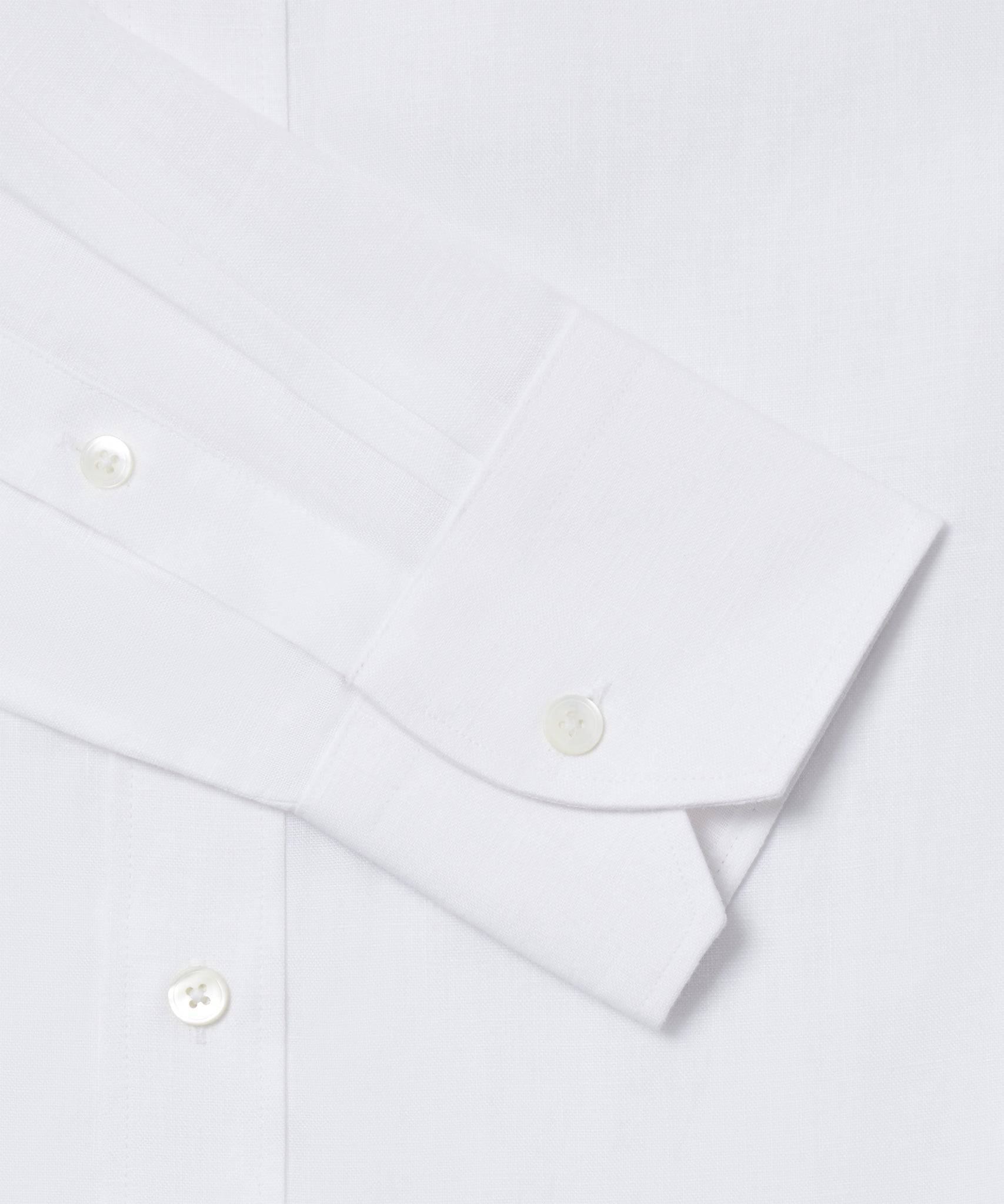 White Classic Fit Essential Linen Button Down Smart Casual Shirt
