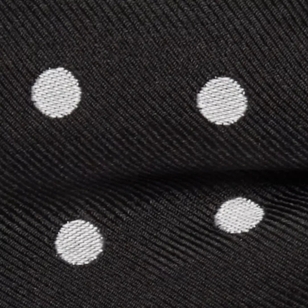 Black & White Polka Dot Silk Woven Tie